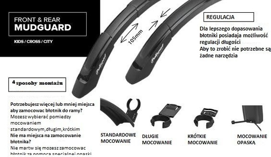 Błotnik Polisport EXPANDER CITY 51  26"-28" regulowany